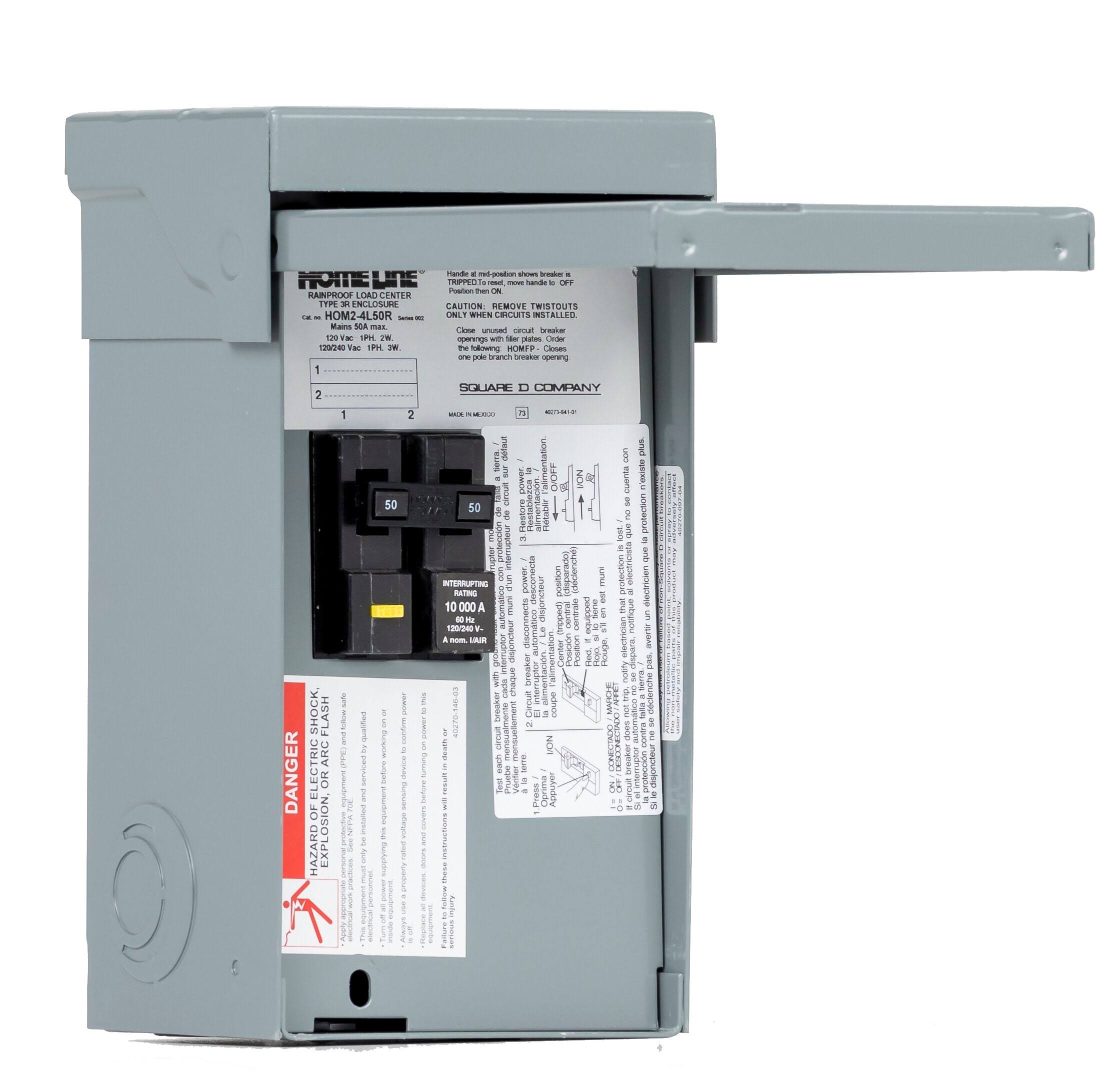 Square D Homeline Spa Panel Main Lug Load Center 50