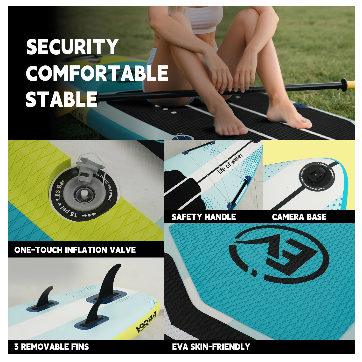 MSEASFREE Inflatable Paddle Board Stand up Paddle Board with Premium SUP Accessories - Image 5