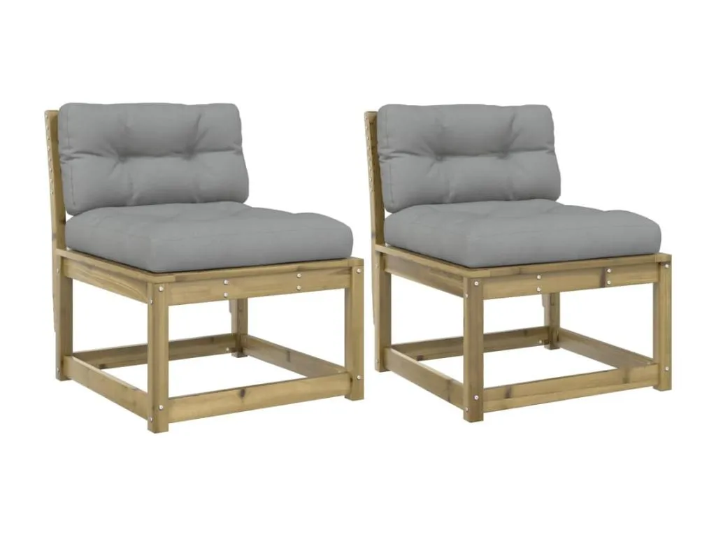 Luxmbls Sofás de jardín con cojines 2 uds Luxmbls impregnada de Luxmbls Marrón 72538VQLH