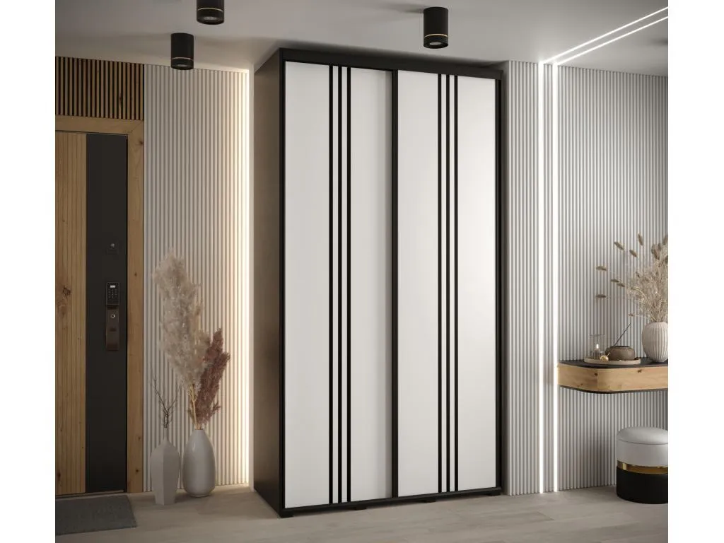 ARMARIO Micasacool 6 DE PUERTAS CORREDERAS 235.2/140/45 2 puertas (Negro/Blanco/Negro)