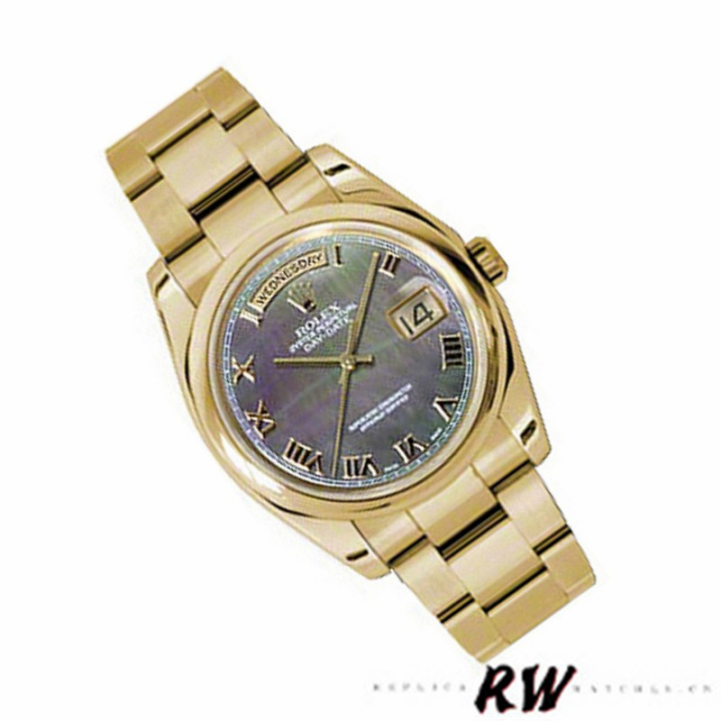 Rolex Day-Date 118238 Dark Mother of Pearl Diamond 36mm Unisex Replica Watch