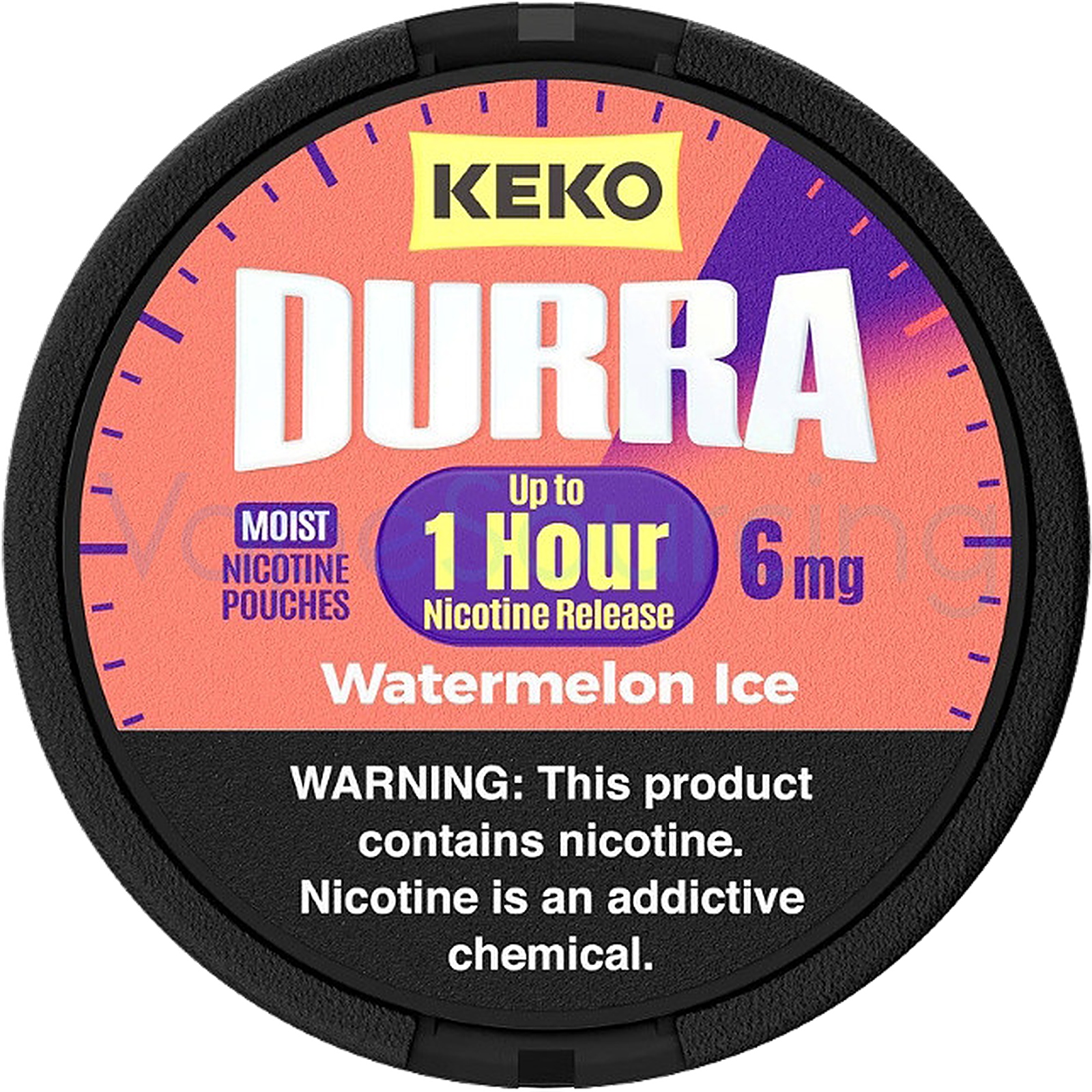 KEKO Watermelon Ice 6mg nicotine pouches — Slim Moist Pouch can with 20 normal watermelon ice pouches