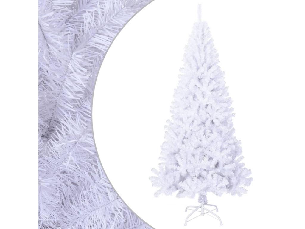 Árbol de Navidad artificial con ramas gruesas PVC blanco 180 cm