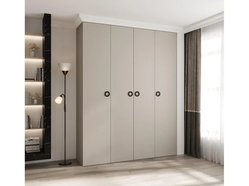 Armario Hogarmini 1 con puertas batientes 245.5/190/40 4 puertas (cachemira/negro) zyuk85111