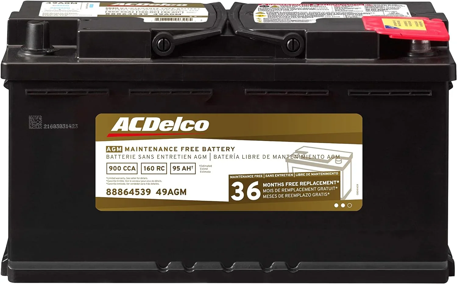 ACDelco Gold BCI Group 49 Battery, 13.9 x 6.9 x 7.5 in - 49AGM