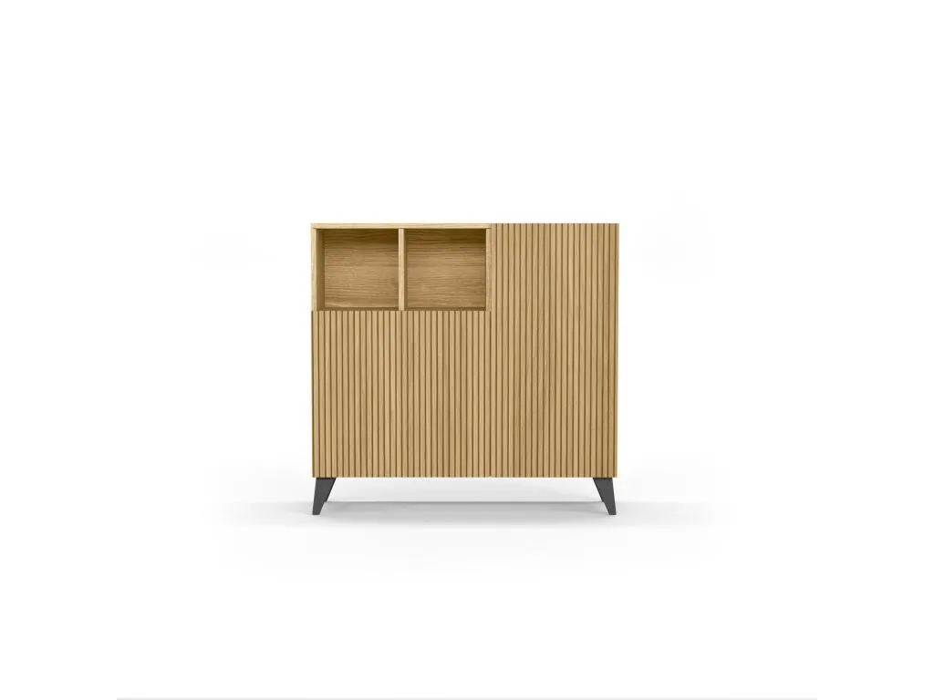 Mueble zapatero/armario - A87cm x L90cm x P27cm Andreuworldcasa dorado puertas impresión vallado patas gris grafito - Andreuworldcasa
