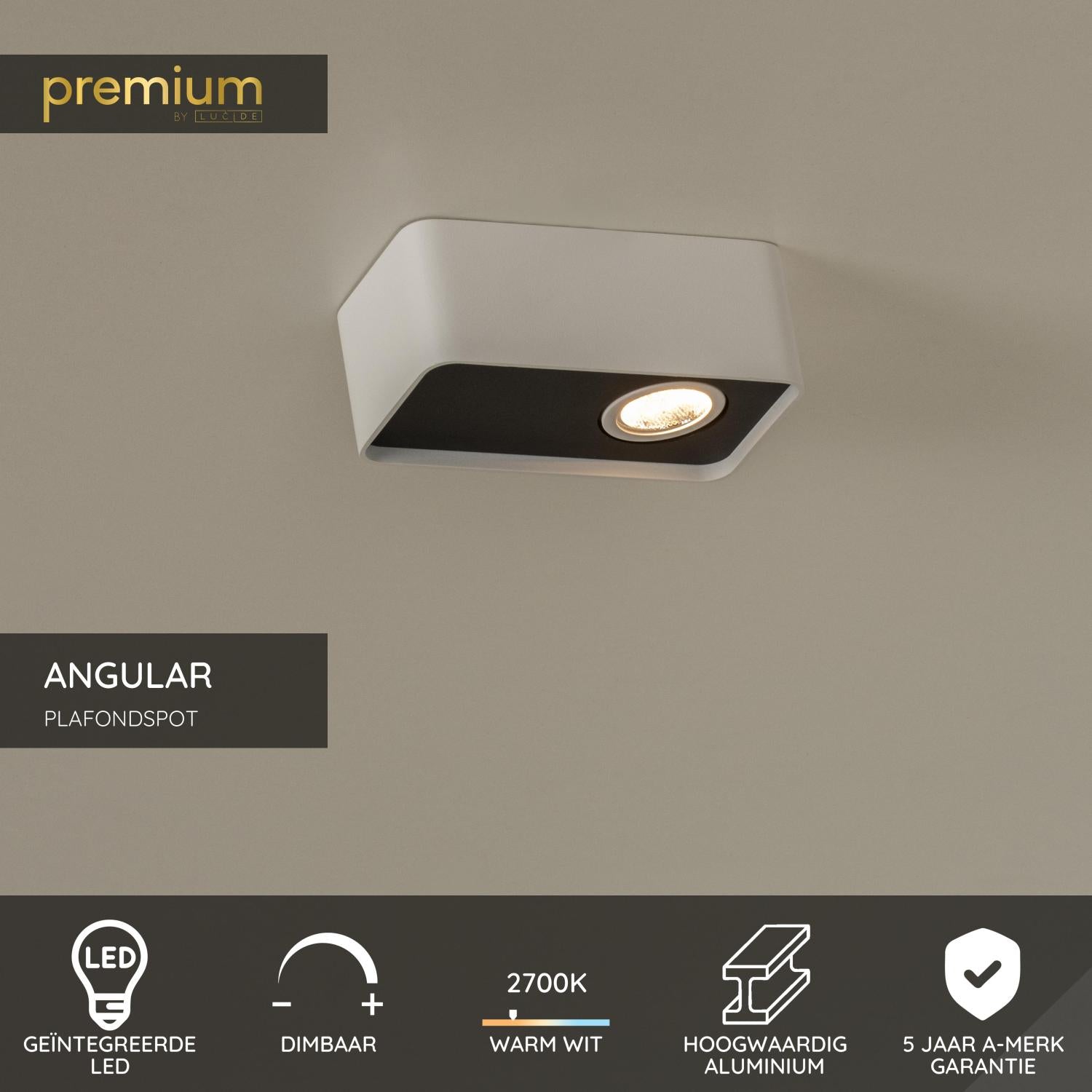 Lucide Premium ANGULAR Plafondspot - Wit
