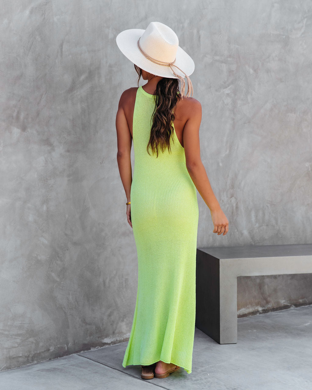 Maui Knit Maxi Dress - Lime - FINAL SALE - Se7enfashion