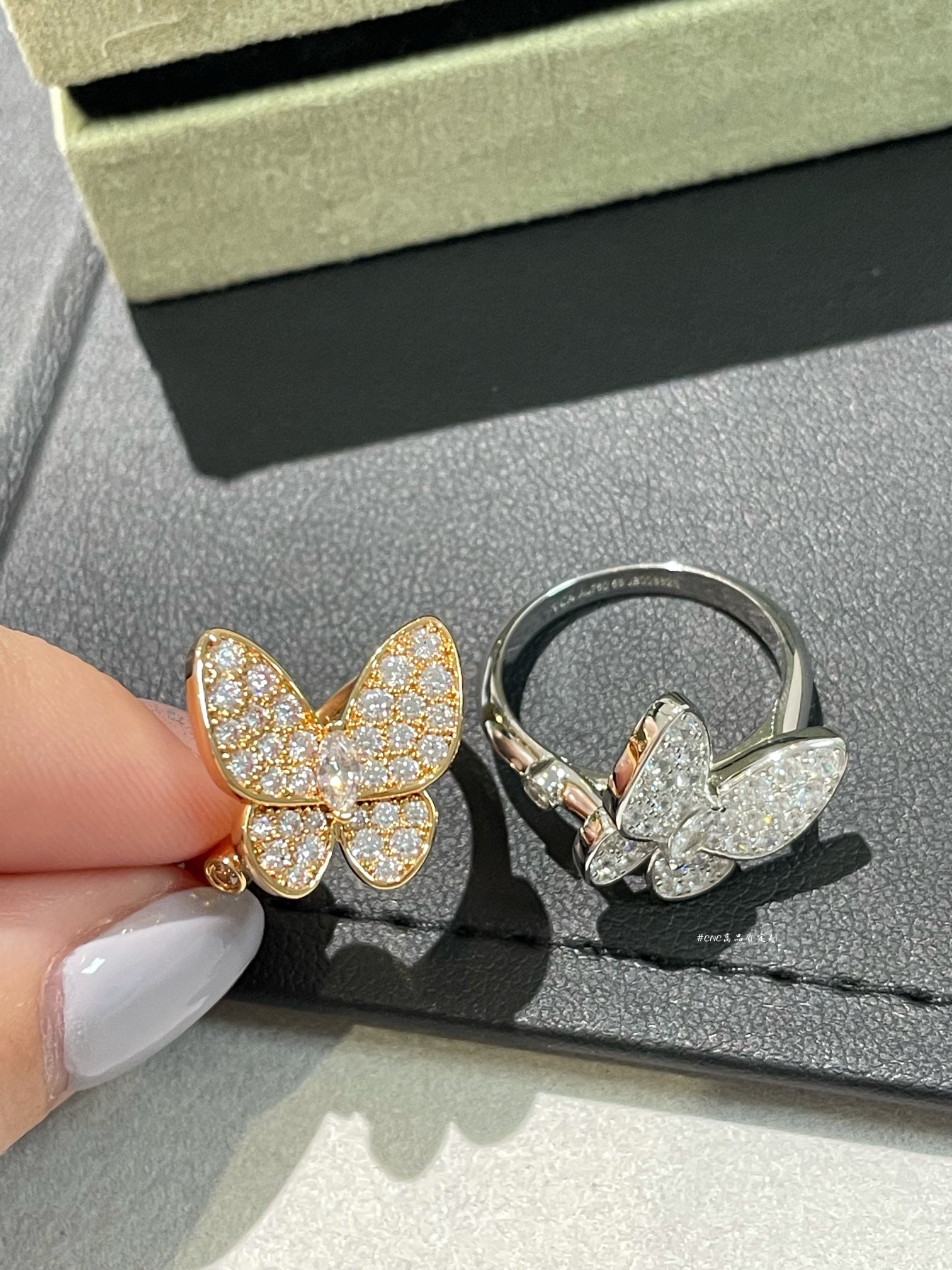 VCA Full Diamond Butterfly Ring - Original Replica Club