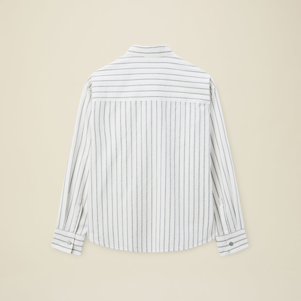 Pomandère - Chemise rayée - Blanche