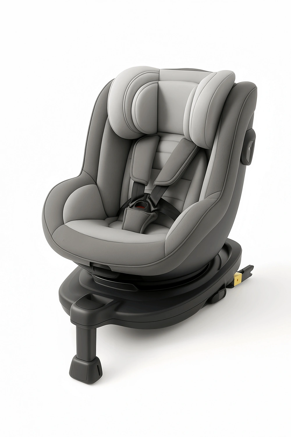 Silla de coche giratoria 360° con respaldo ajustable en 4 posiciones y reposacabezas ajustable en 7 alturas, hasta 22 kg, arnés de 5 puntos y protección lateral, Asientos de coche, gris claro, 0-4 años