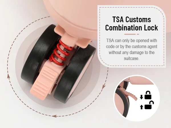 22 Inch TSA Lock Luggage with for Kids& Adult,Check in Lockable Spinner Wheels Free Luggage Cover and Safety Seatbelt Travel Suitcase - Image 36