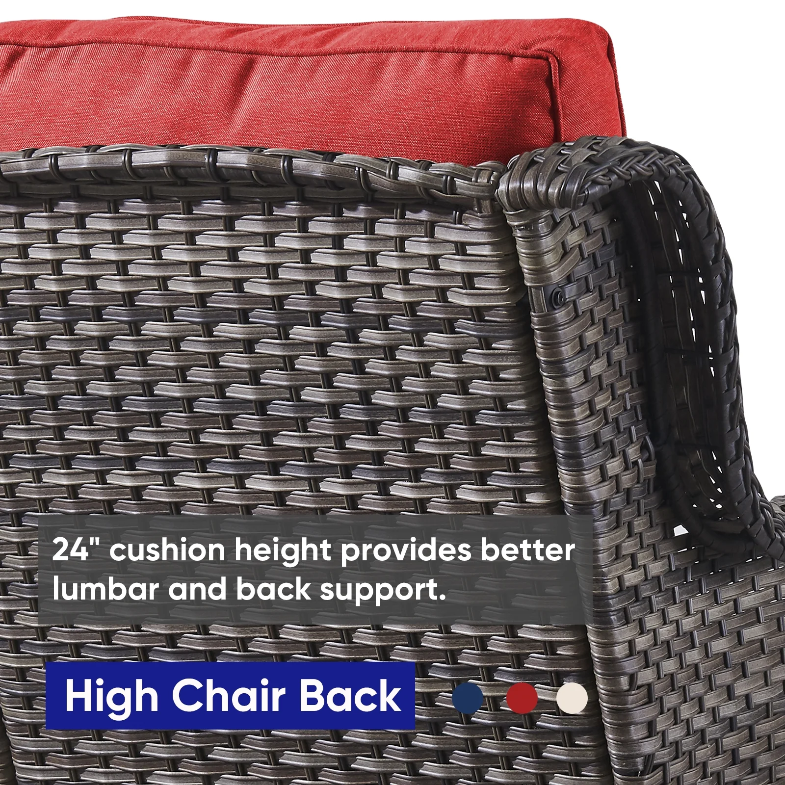 POCASSY 3 Piece Patio Set Outdoor Wicker Glider Rocking and Swivel Chairs with Cushions - Image 19