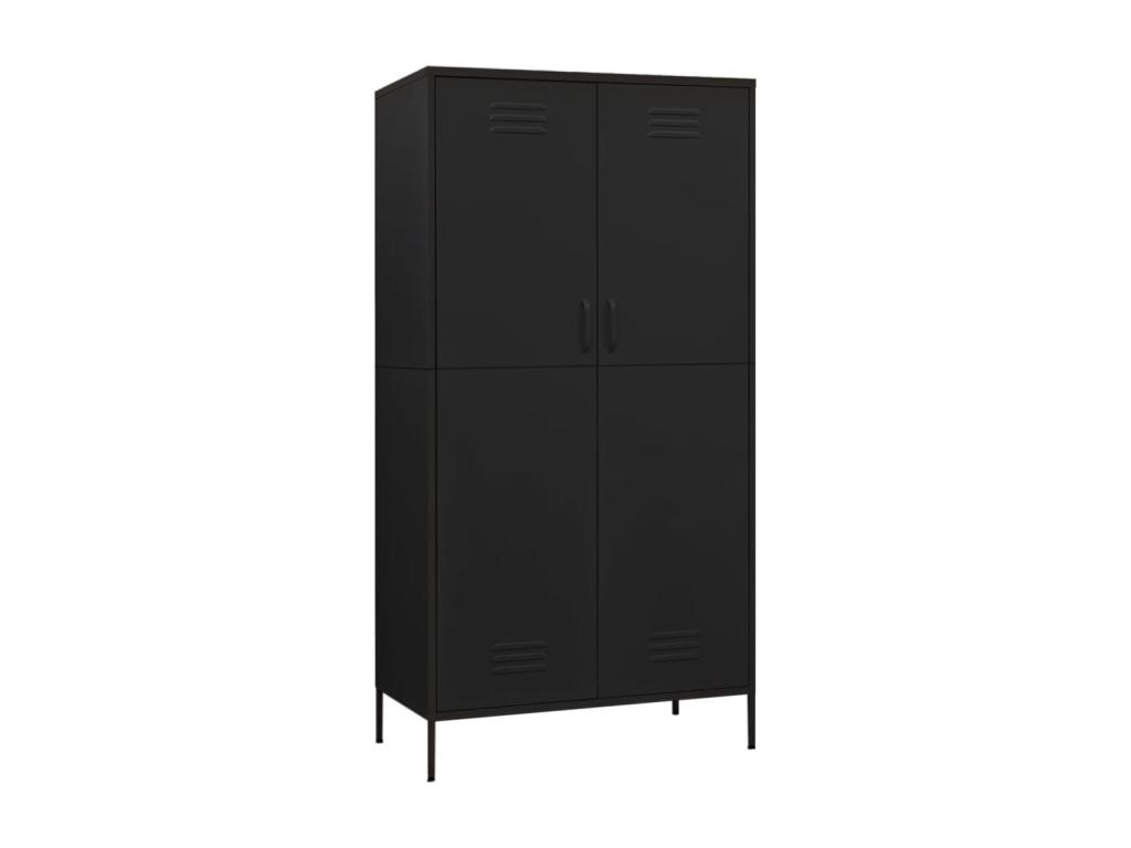 Armario Negro 90x50x180 cm Acero