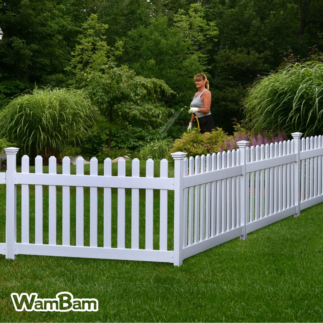 3ft H x 6ft W (1 Panel + 1 Post) No Dig WamBam Newport Fence Kit, White Vinyl Picket Fence, Easy Install Outdoor Fence for Backyard or Patio, DIY Decorative Fencing, ZP19002 - Image 2