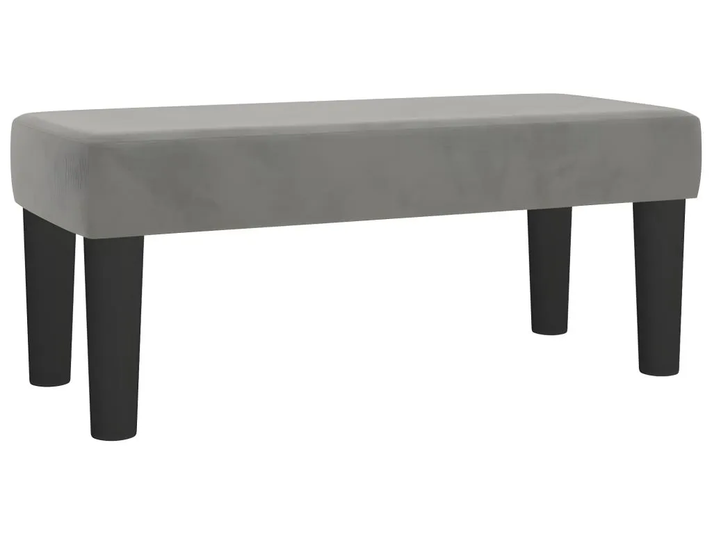 Banco de terciopelo gris claro compacto 70x30x30 cm yiv1736743