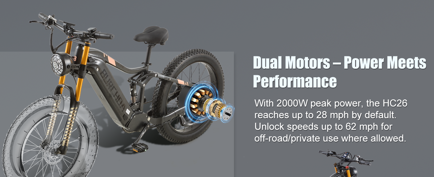 2000W peak powerful motor ebike