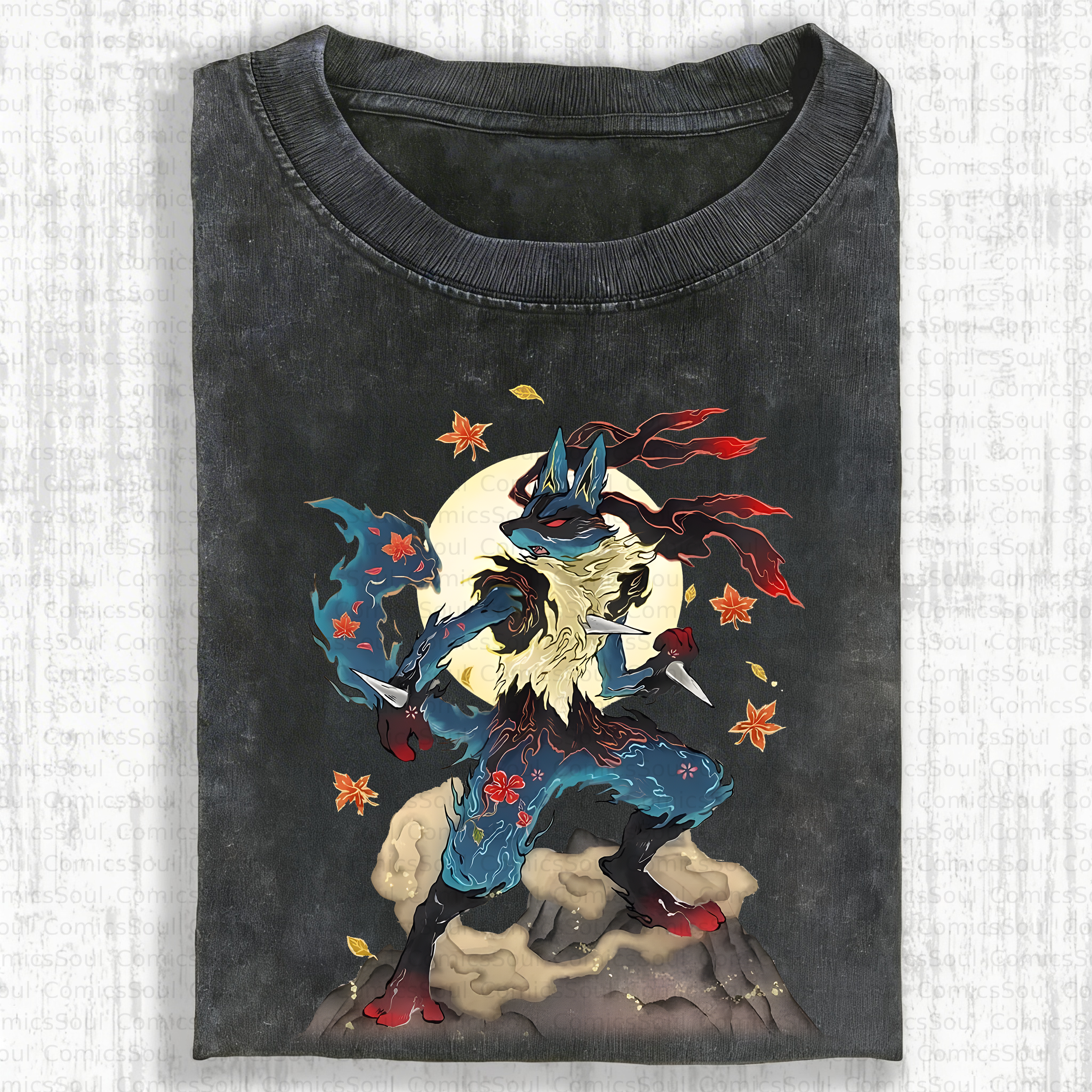 Unisex Anime Inspired Vintage Washed T-Shirt