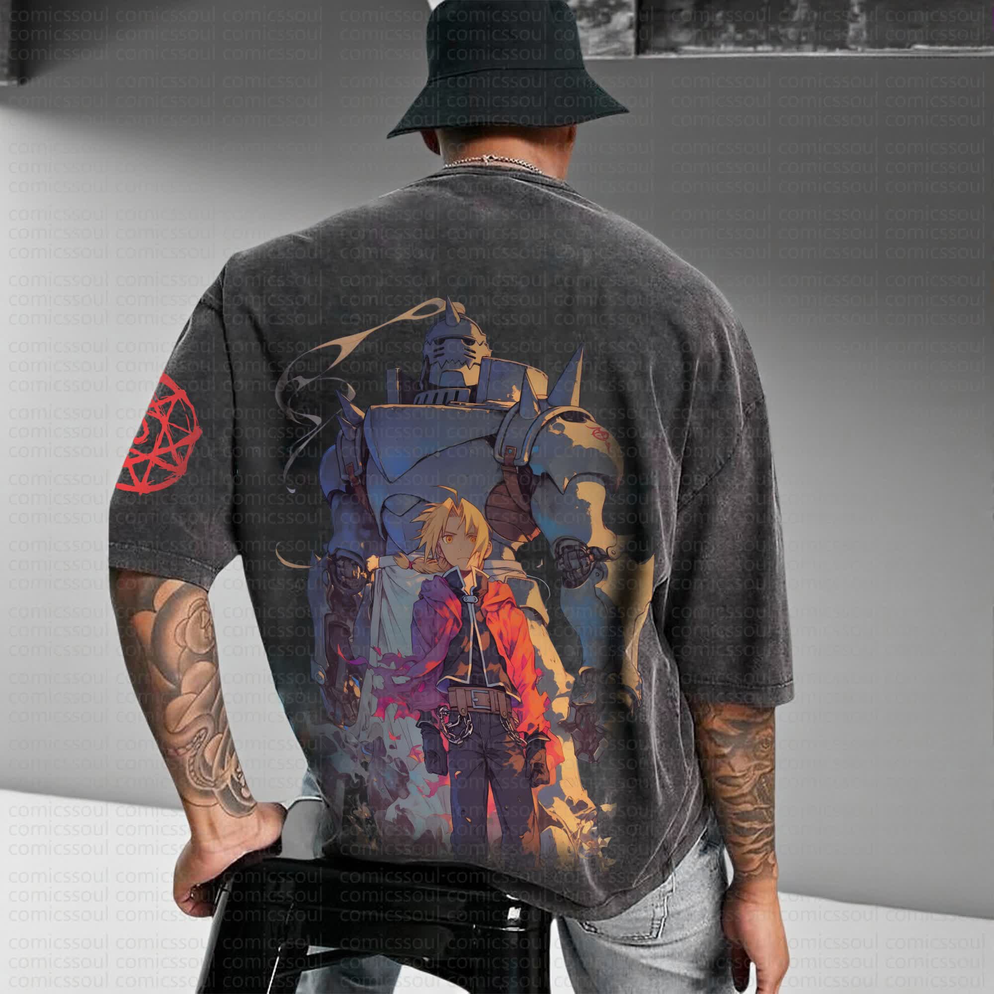 Unisex Anime Inspired Vintage Washed T-Shirt丨Comicssoul