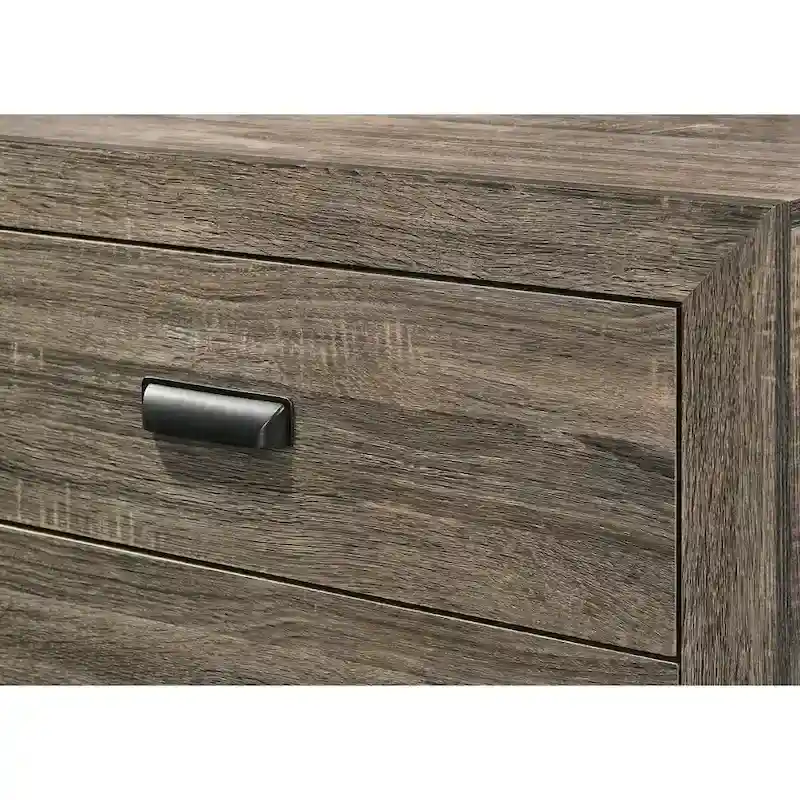Linette 6-Piece Grey Contemporary Solid Wood and Veneer Upholstered Bedroom Set