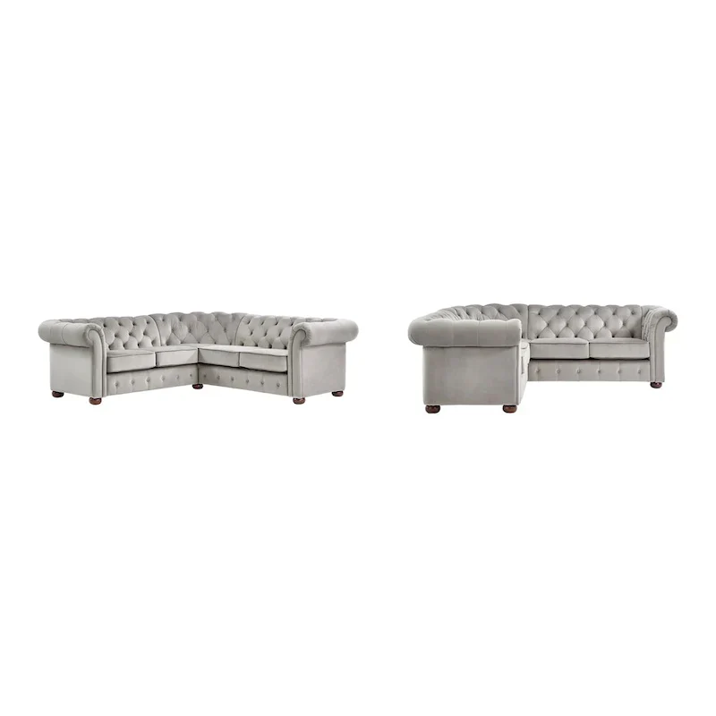 Gdansk 5-Person L-Shaped Chesterfield Sectional Sofa