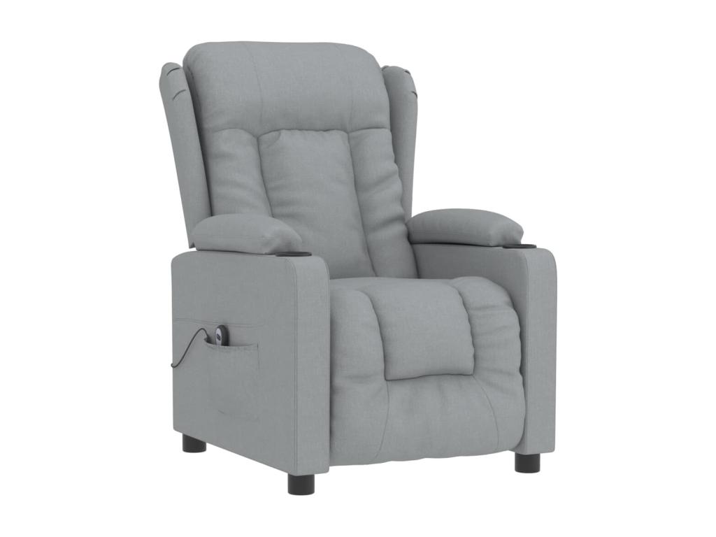 Sillón reclinable eléctrico tela gris claro
