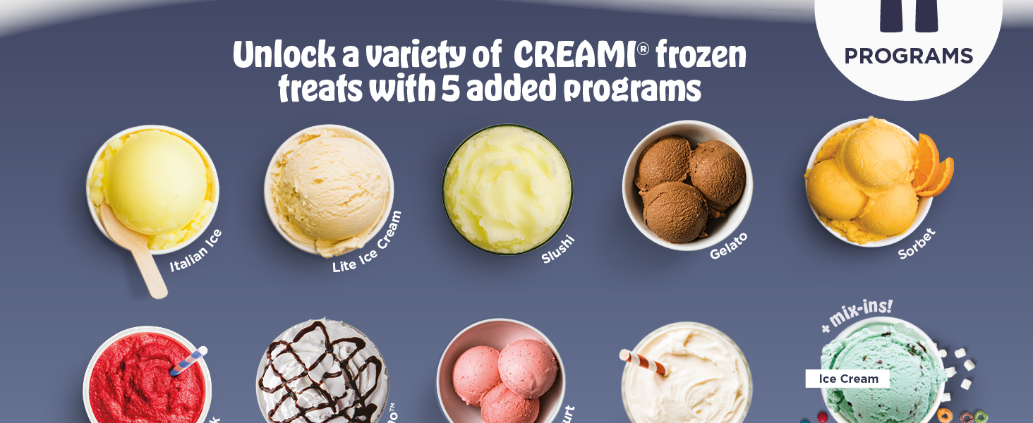 Unlock a variety of Creami frozen treats with 5 added programs