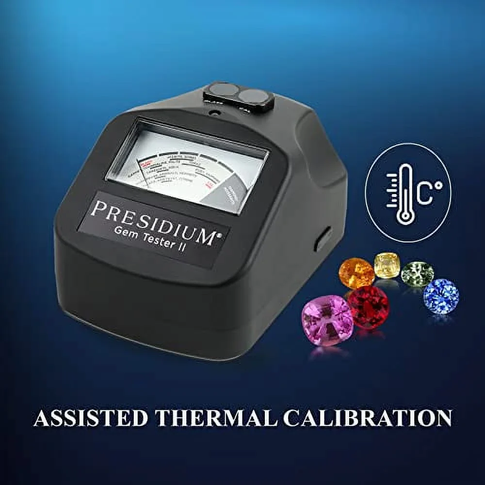 Presidium Instruments Gem Tester II with Assisted Thermal Calibration for Identifying Diamonds/Moissanites and Common Colored Gemstones