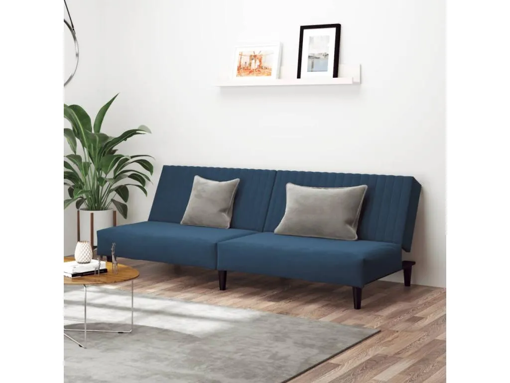 Sofá cama de 2 plazas terciopelo azul 38433VCLH