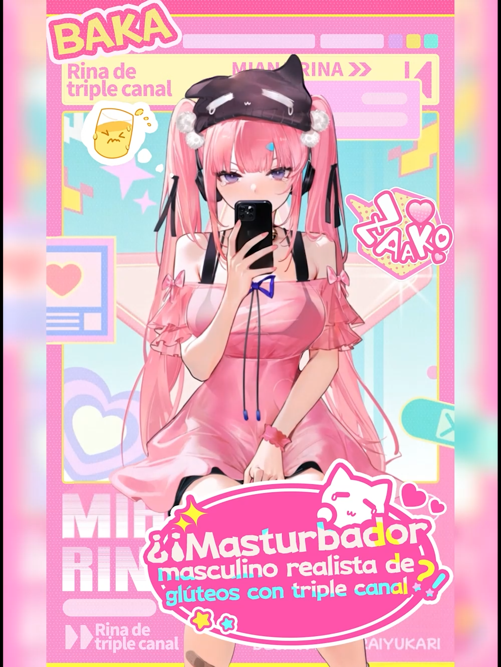 Video del masturbador Rina Dr.YUU con glúteos realistas, triple canal y diseño anime.