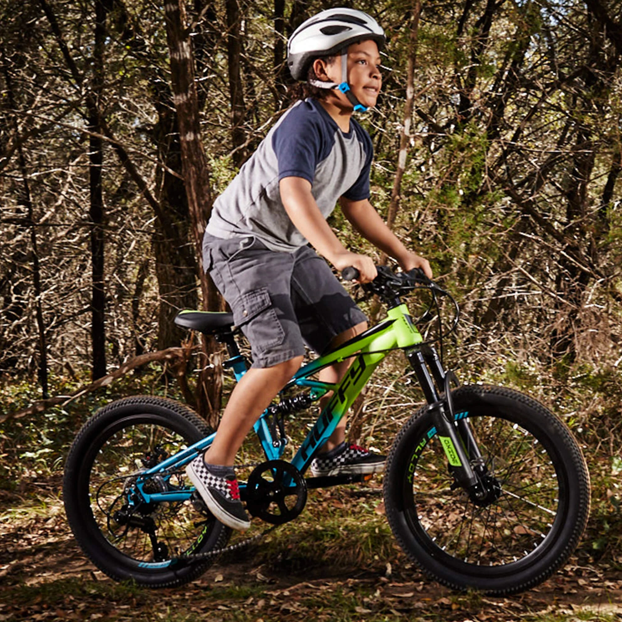 20-inch Oxide Boys Mountain Bike for Kids , Lime / Blue - Image 9