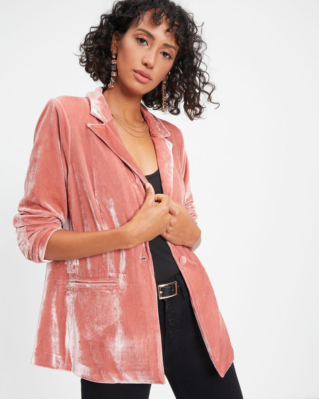 Katherina Velvet Blazer - Rose - Se7enfashion