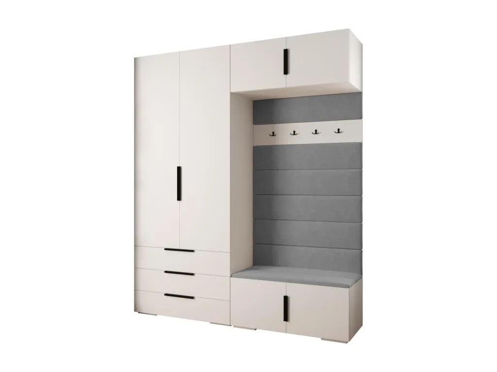 Lluesmahome - Armario de 4 puertas batientes, dimensiones 236.7/200/47 cm  DJ0575322