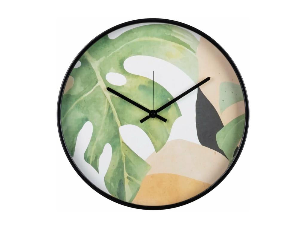 Reloj Pared Metal Natural Hojas 40x4,5x40 Cm