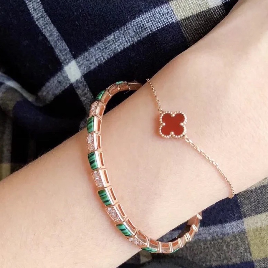 Dupe Bvlgari  Malachite Serpenti Viper Bracelet Bangle - Original Replica Club