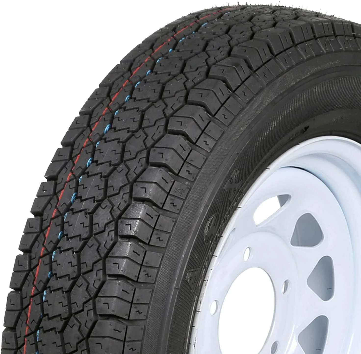 WEIZE ST175/80D13 Trailer Tires With 13" White Wheel - 5 on 4-1/2 - Load Range C, 6PLY, Set Of 2 - Image 3