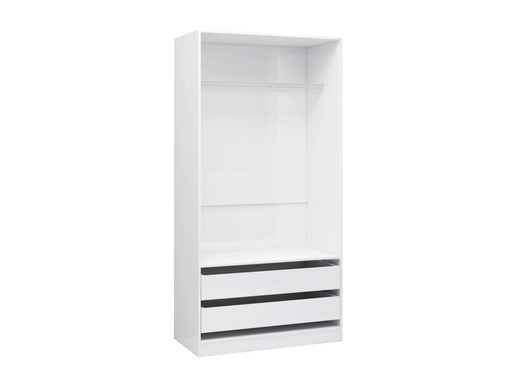 Armario Blanco brillo 100x50x200 cm Madera contrachapada