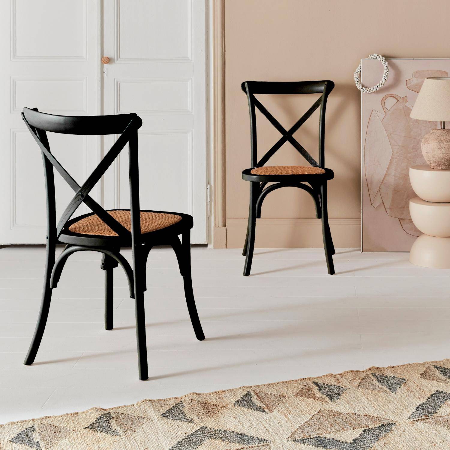 Belleville - Silla de bistró vintage de madera, set de 2