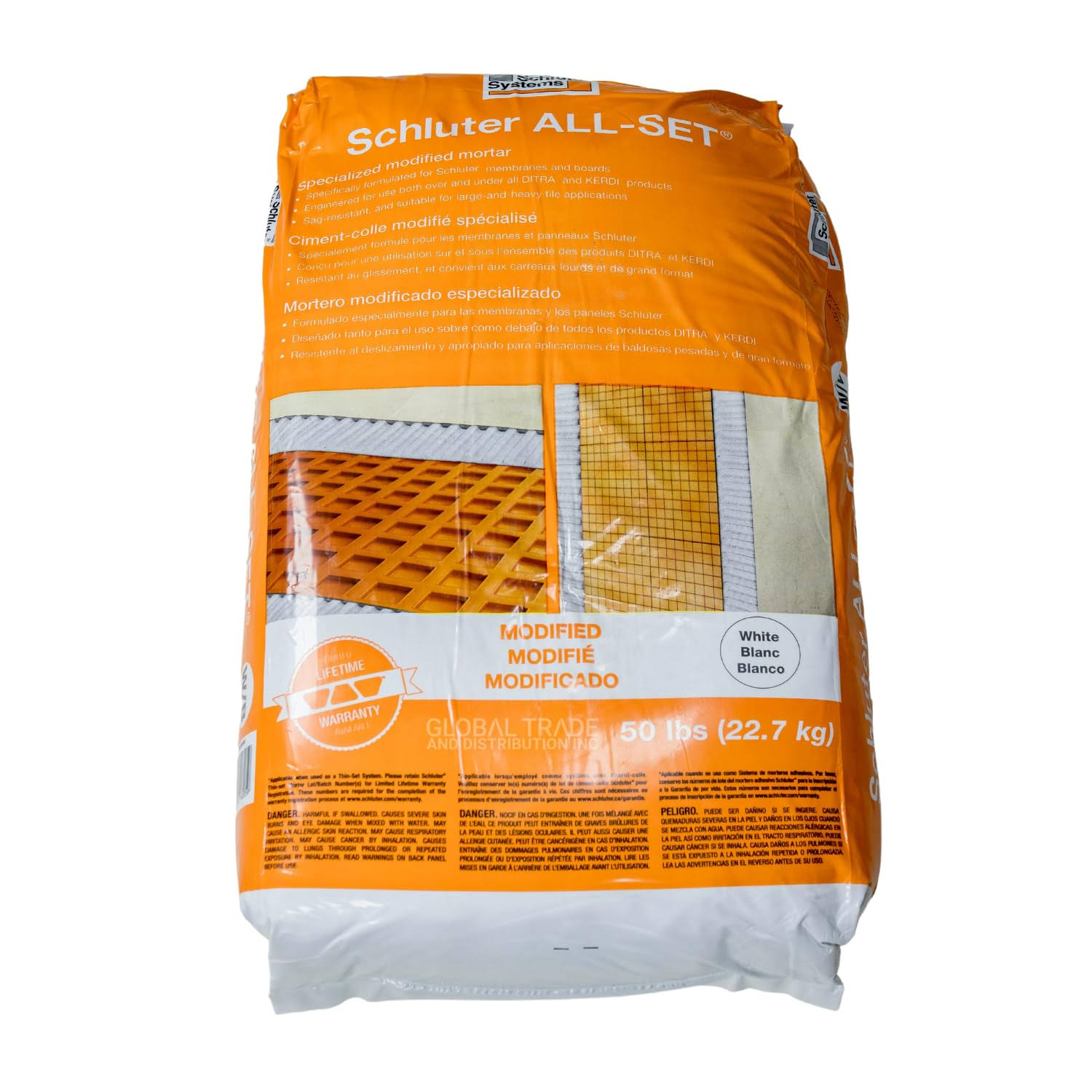 Schluter all-set - Modified Thin-Set Mortar- White
