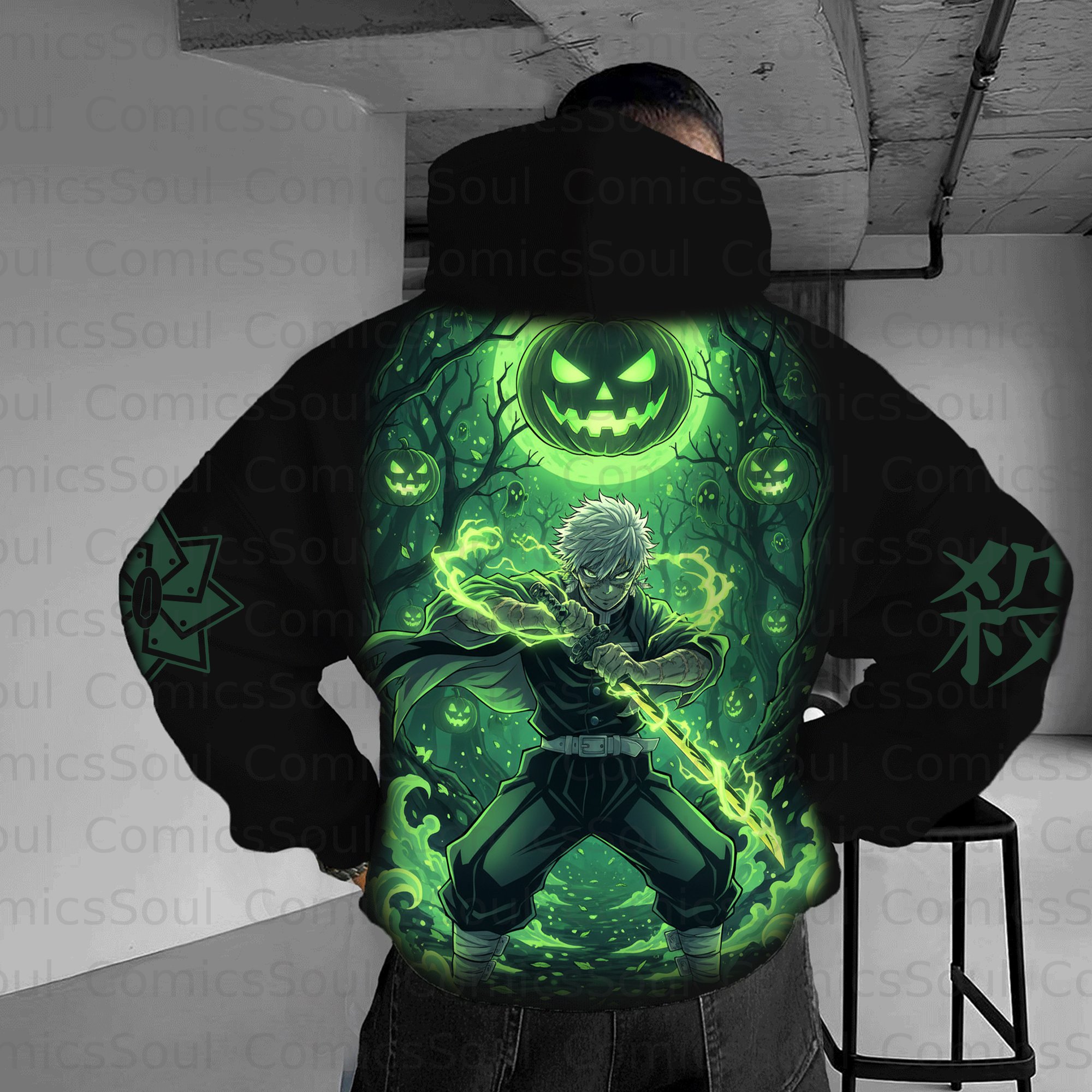 Unisex Halloween Anime Graphic Streetwear Vintage Hoodie