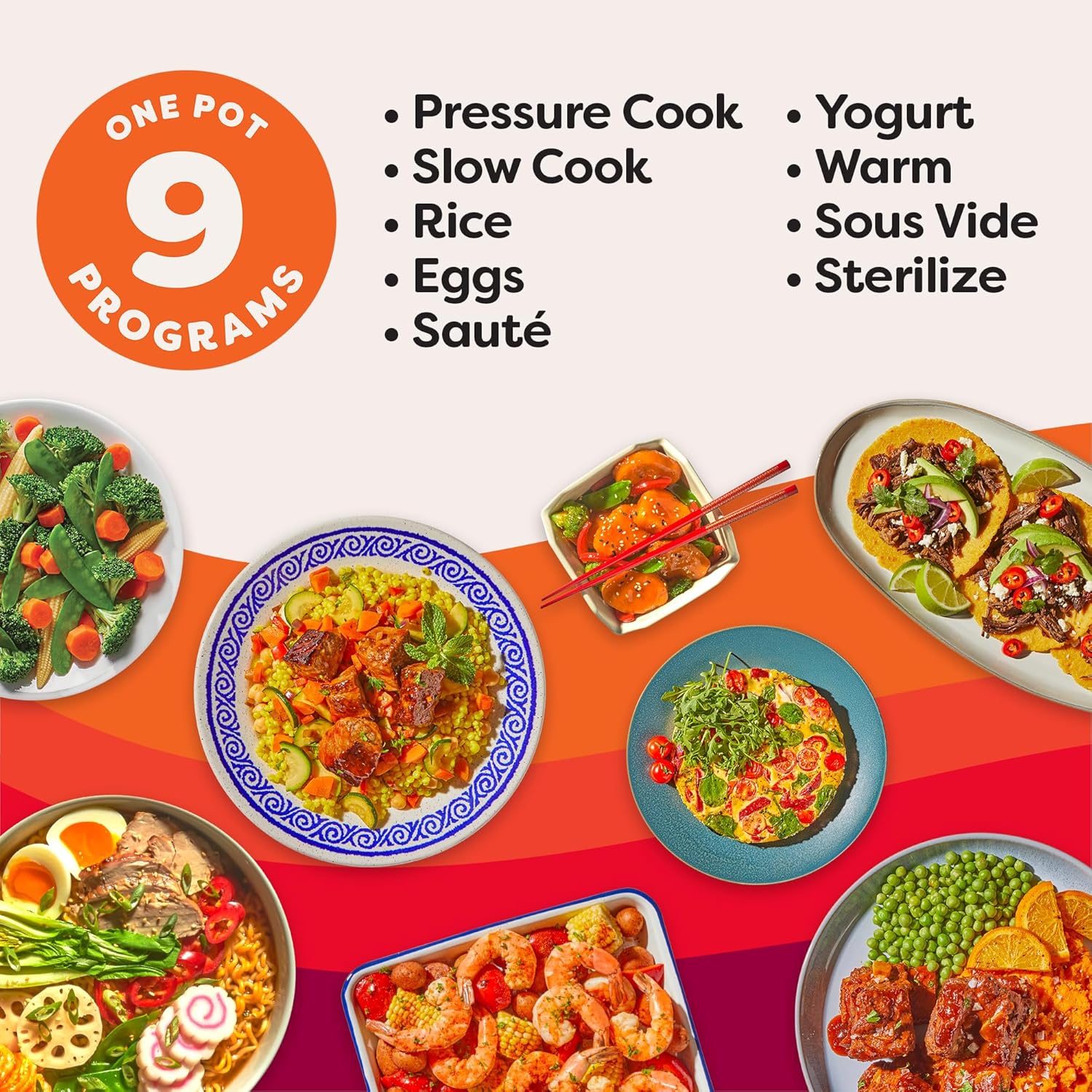 9-in-1 Multicooker, Pressure Cooker, Slow Cook, Rice Maker, Steamer, Sauté, Yogurt, Warmer & Sterilizer, Includes App With Over 800 Recipes, Stainless Steel, 6 Quarts