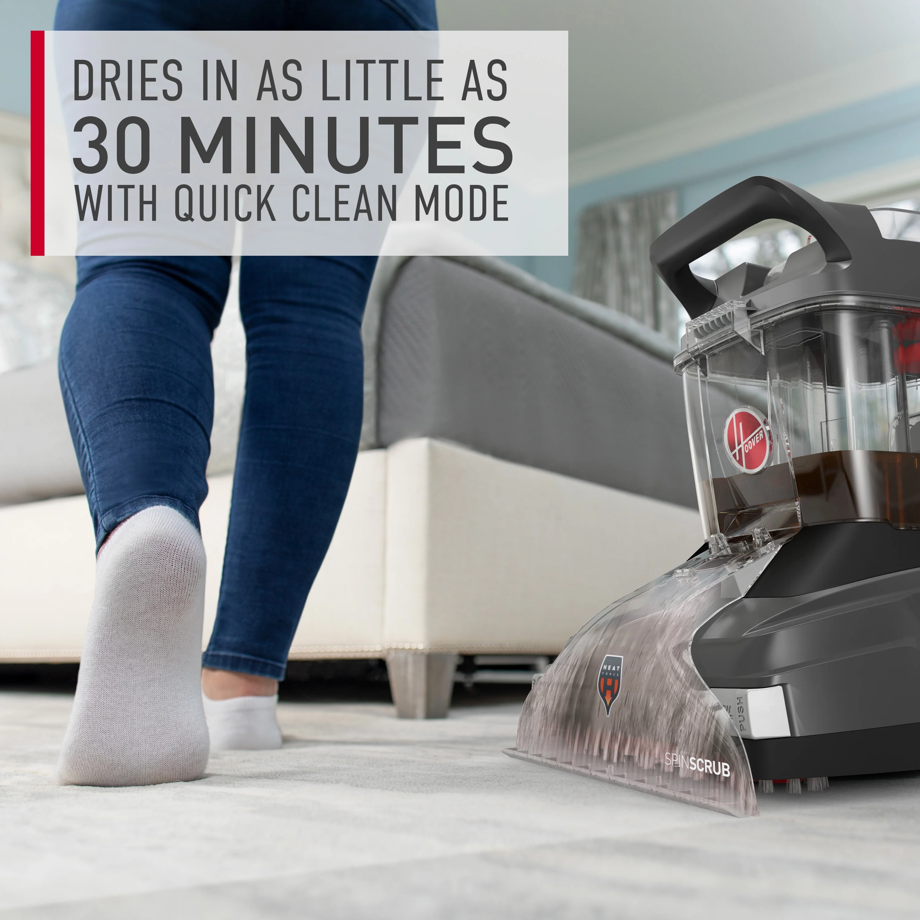Hoover PowerScrub XL, Upright Carpet Cleaner Machine, Shampooer for Carpet, Rugs, & Upholstery, Fast Dry, Upholstery Tool Attachment, FH68010 - Image 7