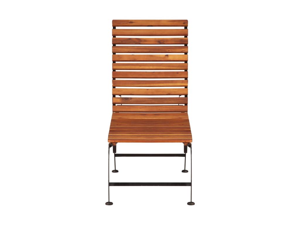 Sillón con patas de acero Madera maciza de acacia