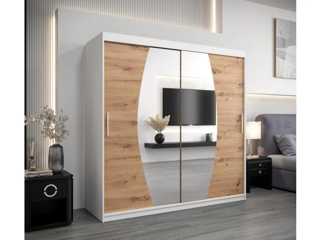 Armario Micasacool de puertas correderas 200/200/62 2 puertas (blanco/artisan)