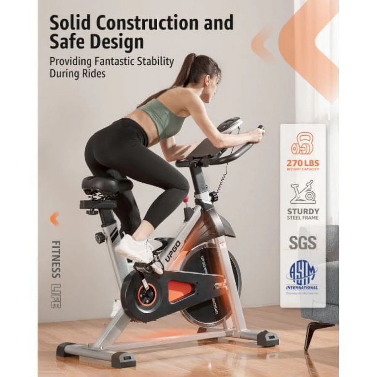 YOSUDA UPGO Indoor Cycling Bike Stationary Bike with 270lb Max Weight Exercise Bicycle with Ipad Mount & Comfortable Seat Cushion for Home Cardio Workout - Image 8