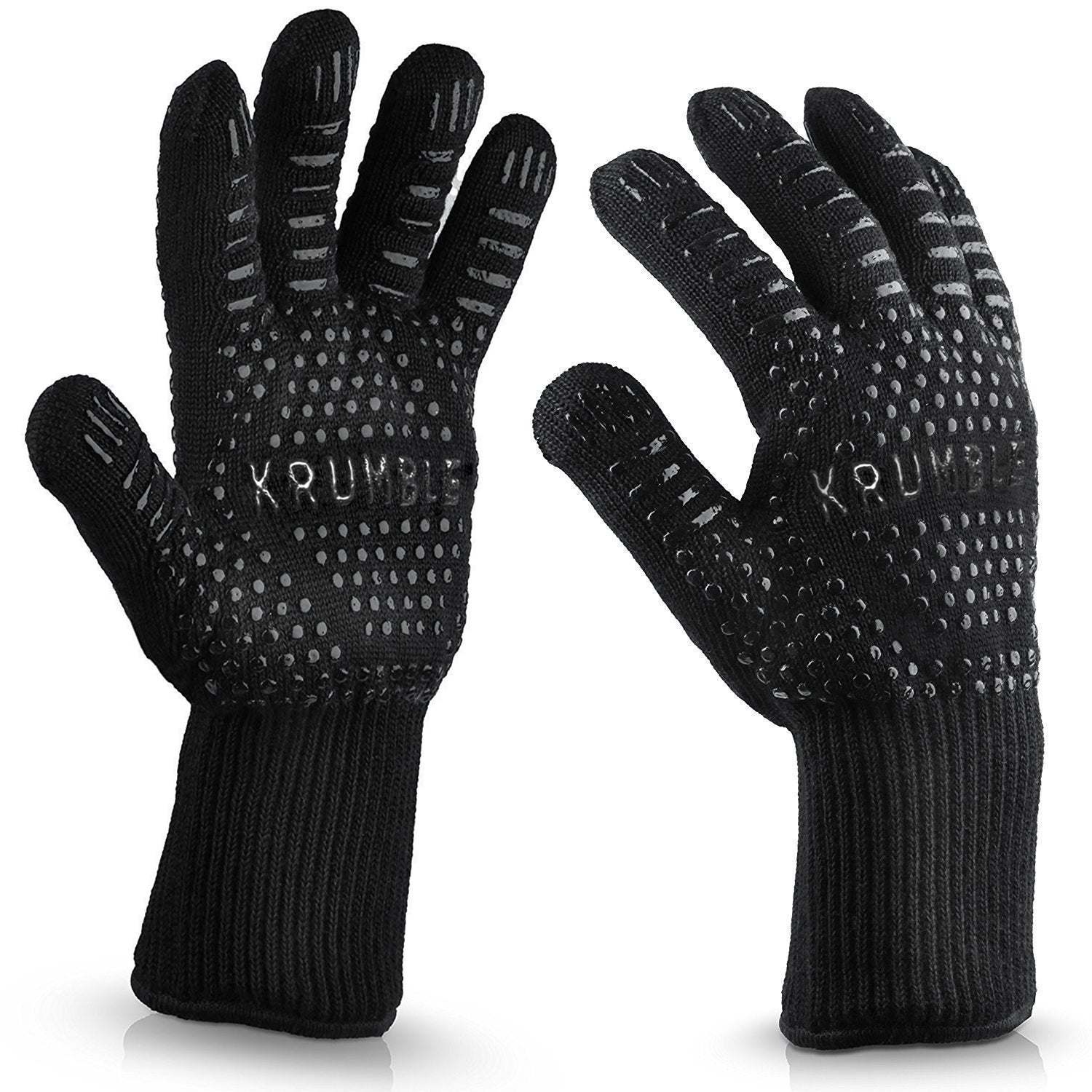 Krumble Hittebestendige oven handschoen - Zwart - Set van 2