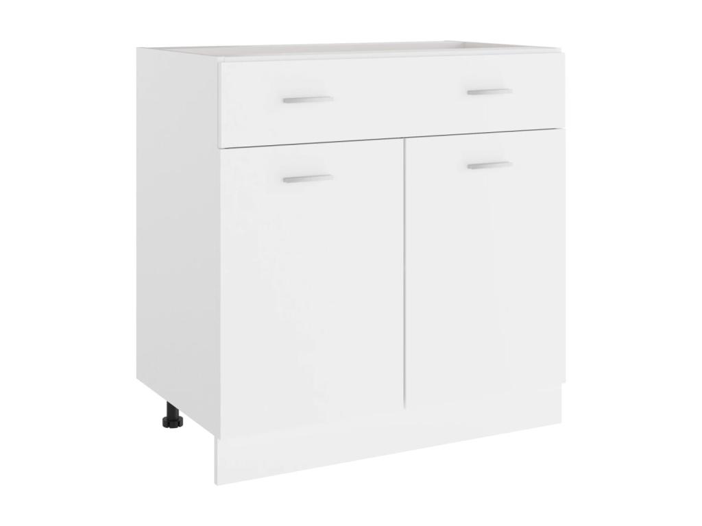 Armario inferior de cocina madera blanco 80x46x81 - 5 cm