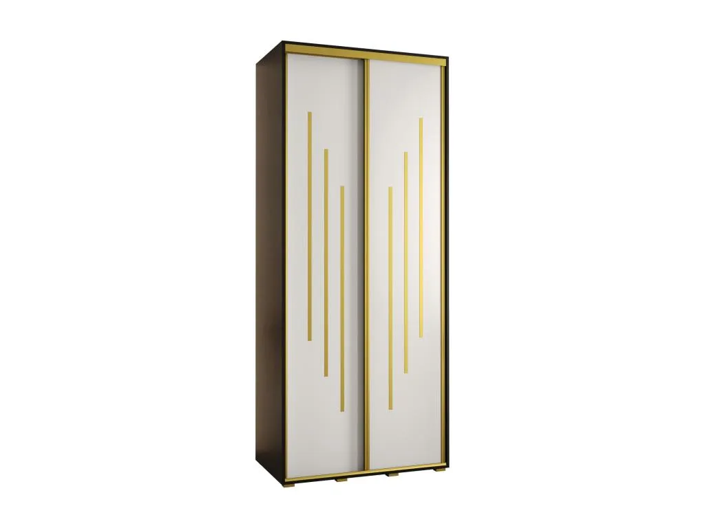 ARMARIO Luxmbls 8 DE PUERTAS CORREDERAS 235.2/120/45 2 puertas (Negro/Blanco/Oro) 05432UPDL