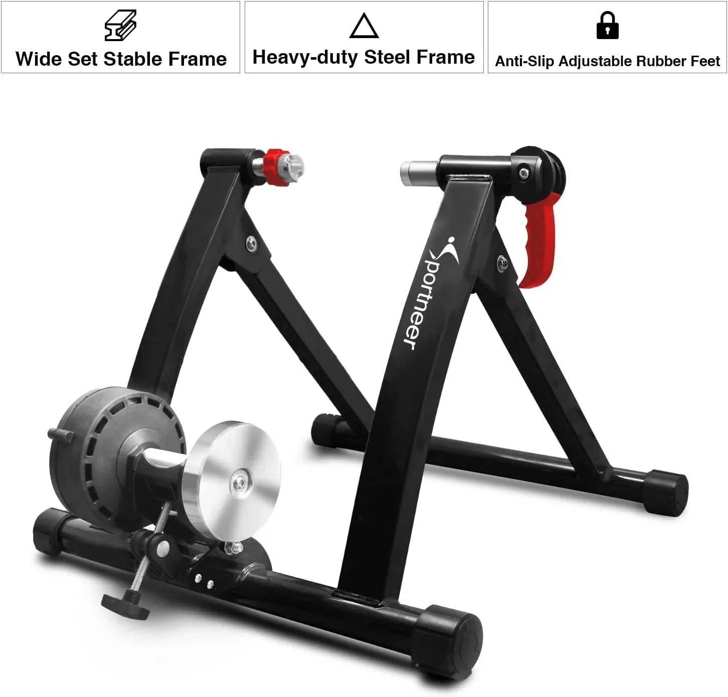 Sportneer Magnetic Bike Trainer Stand, Black, 6 Resistance Settings - 22 x 18 x 6 in - Image 2 Sportneer Magnetic Bike Trainer Stand, Black, 6 Resistance Settings - 22 x 18 x 6 in - Image 2