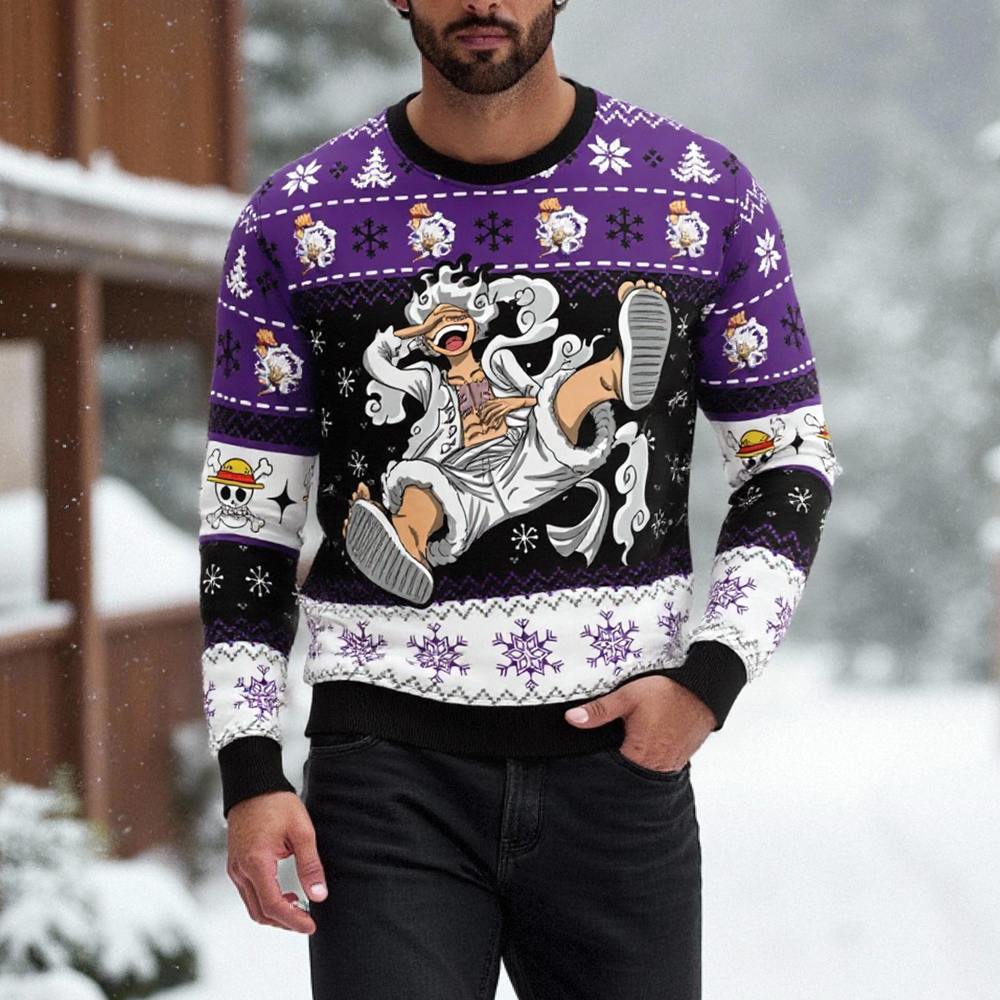 Unisex Anime Ugly Christmas Sweater TeeThreads Sustain the Scene with Custom Apparel